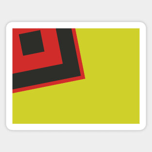 red over black in yellow sea of color Sticker